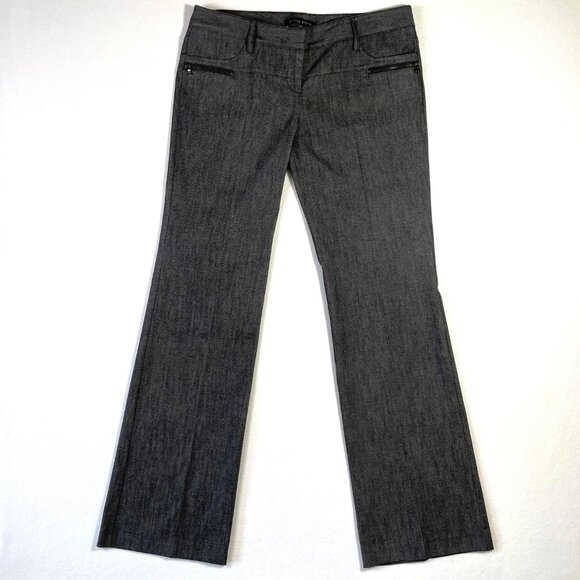 Cynthia Steffe Cotton Stretch Denim Gray Tweed Trousers Size 12 Wide Leg - Picture 1 of 16